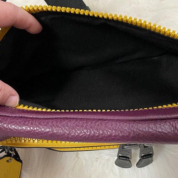 Rare. Authentic. Coach Men's Track Belt Bag in Purple and Yellow/Gold - Picture 10 of 14
